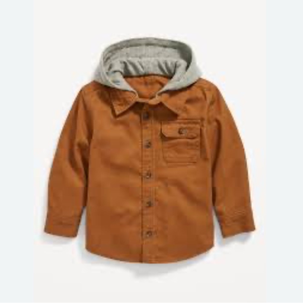 Old Navy Hooded Button-Front Twill Shirt